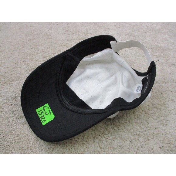 Nike Hat Cap Strap Back White Black Swoosh Lightweight Drifit Golf Golfer Mens * - Picture 8 of 12